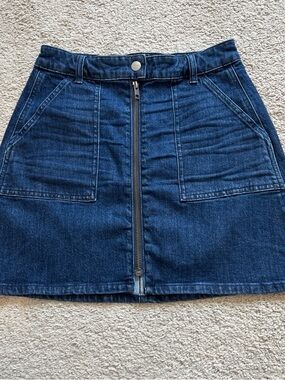 Madewell A-line Denim Zip-Front Mini Skirt